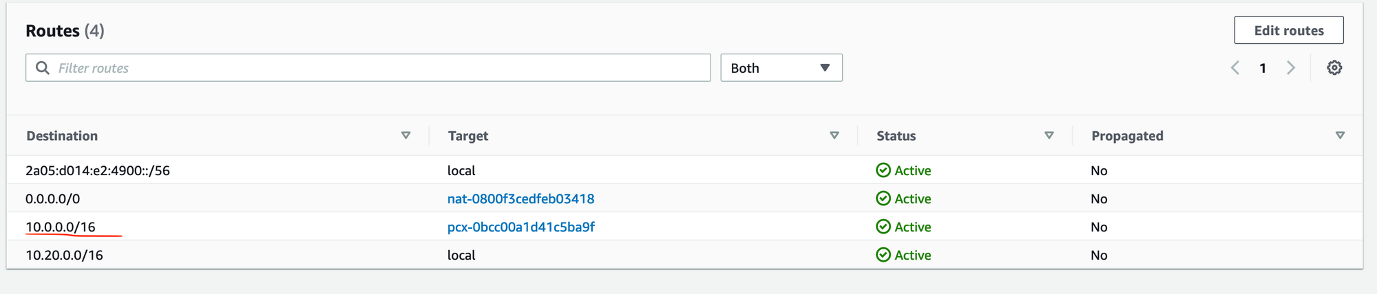 The connection between two different VPCs in AWS